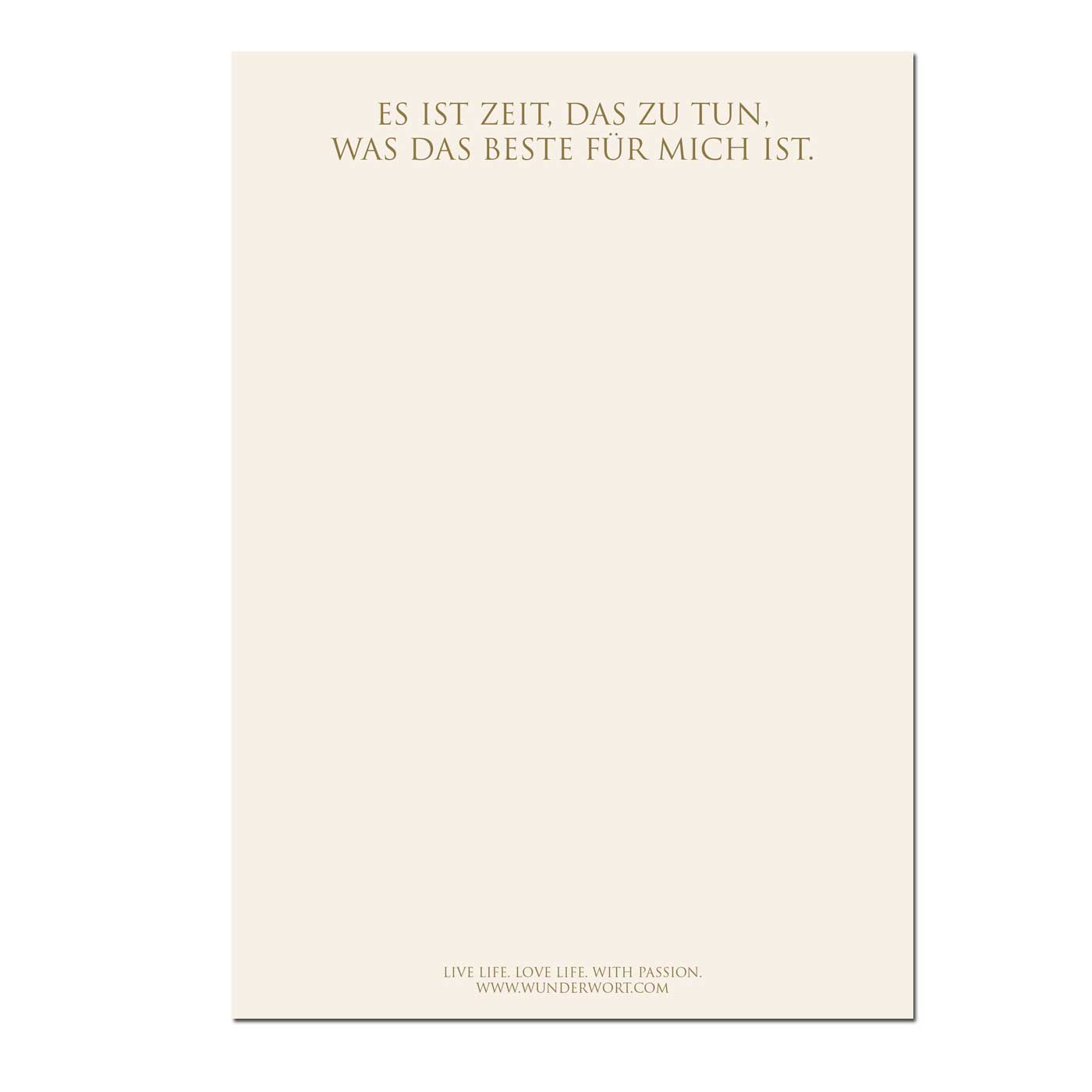 Wunderwort Schreibblock  "Das Beste für mich." 