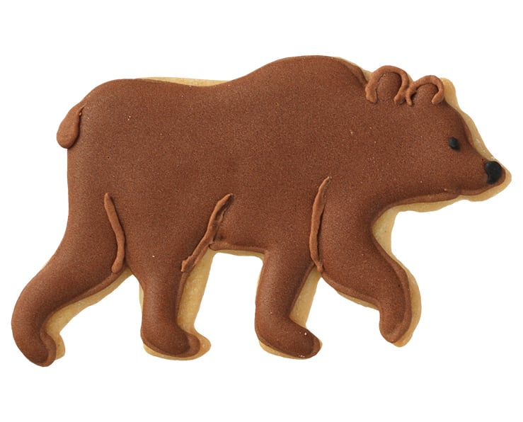 Ausstecherle Bär, 8,5 cm, Edelstahl von Birkmann, mit Innenprägung, Prägeausstecher, Ausstechform  