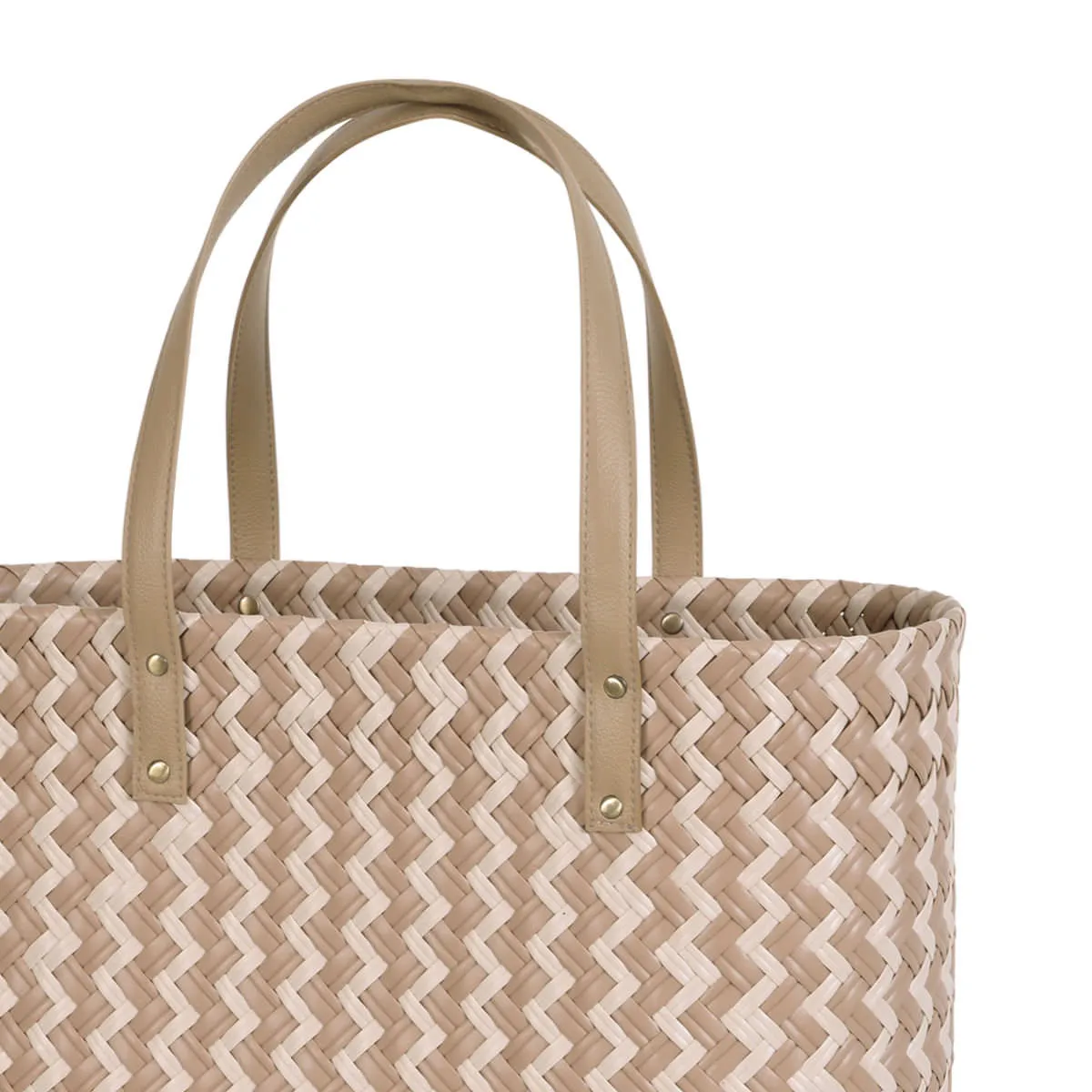 Handed By Shopper Faye beige & creme - Design Einkaufstasche & Strandtasche