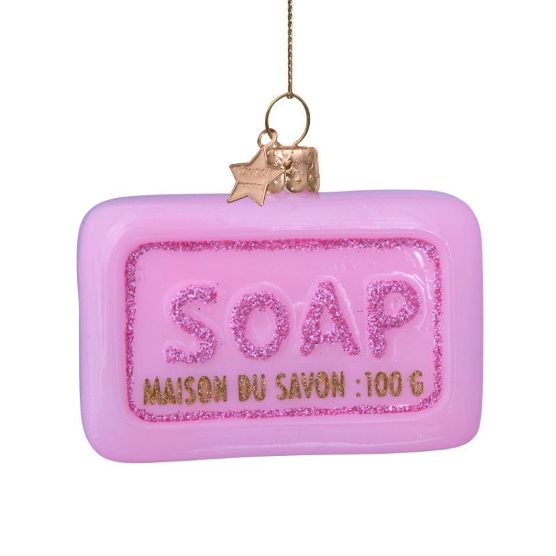 Weihnachtskugel Seife, "Maison du savon : 100g" , H. ca. 5 cm, Glas von Vondels , soap