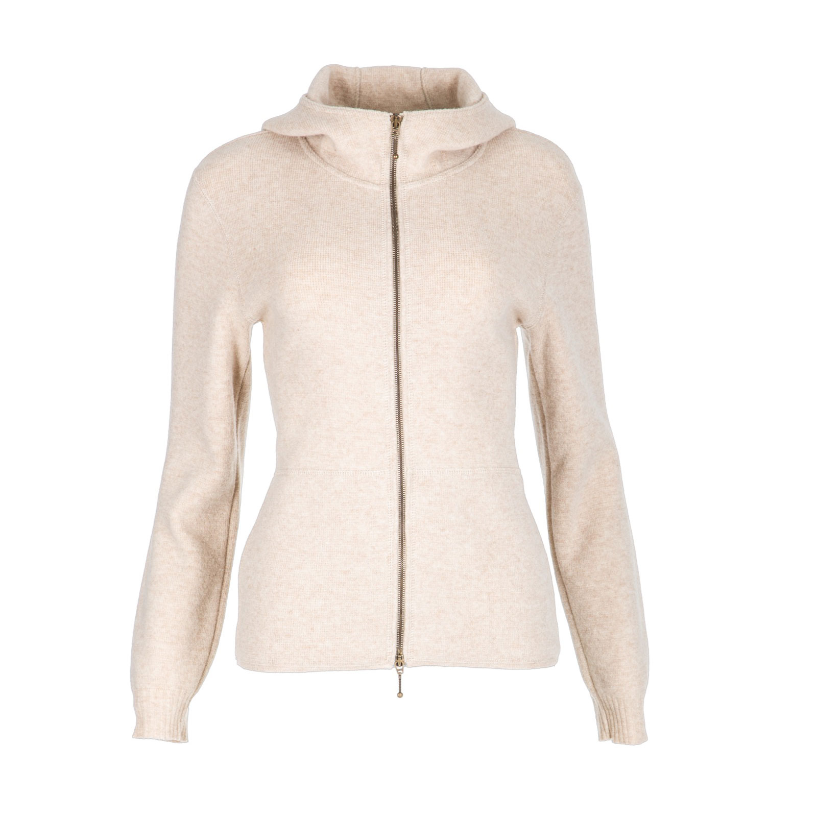 DUNQUE Kapuzen-Jacke Uni, Farbe natur, 100% Schurwolle , Made in Germany 