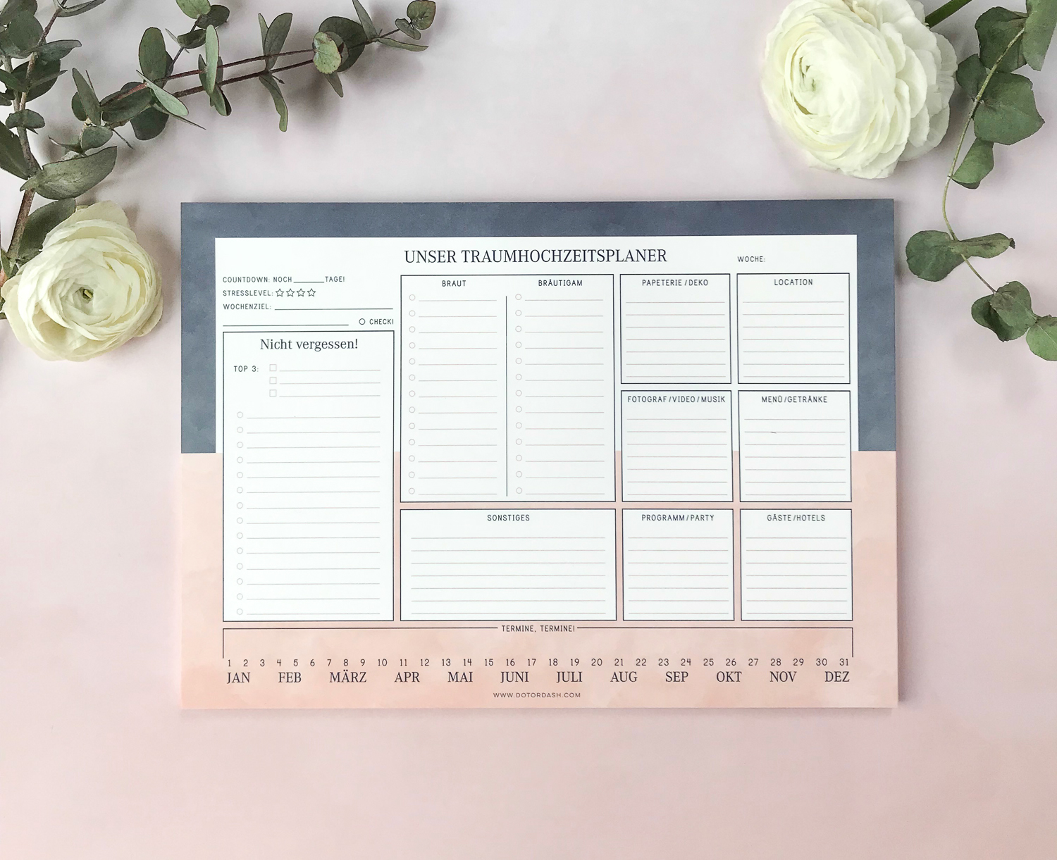 Hochzeitsplaner A4 von Dot or Dash