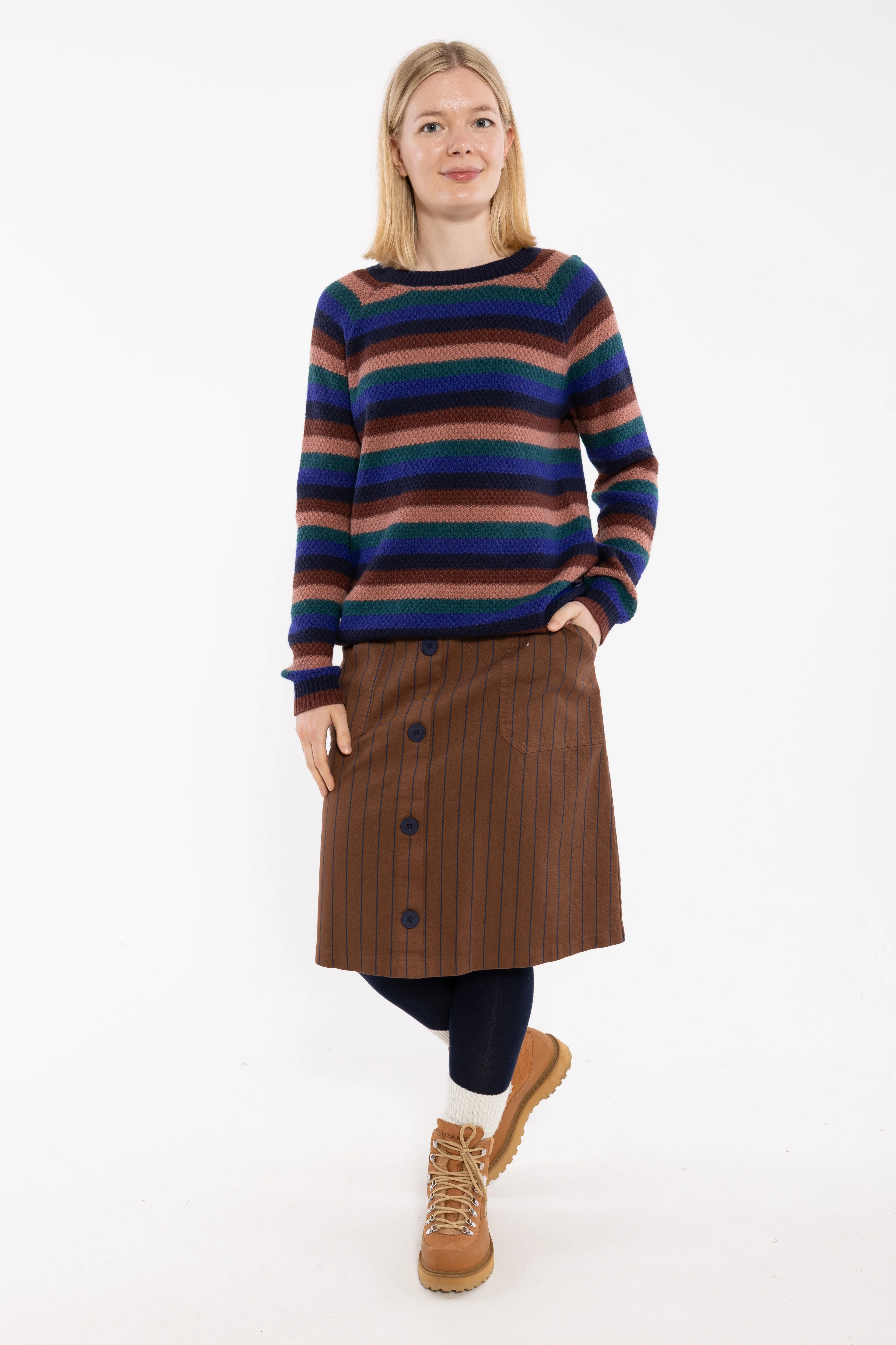% Danefae Danekage Rock Stretch-Canvas-Rock Braun/Dunkelblau