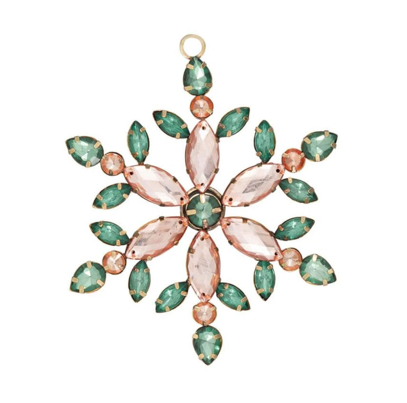 % Greengate Weihnachtsschmuck  Snowflake Crystal green medium, Schneeflocke grün