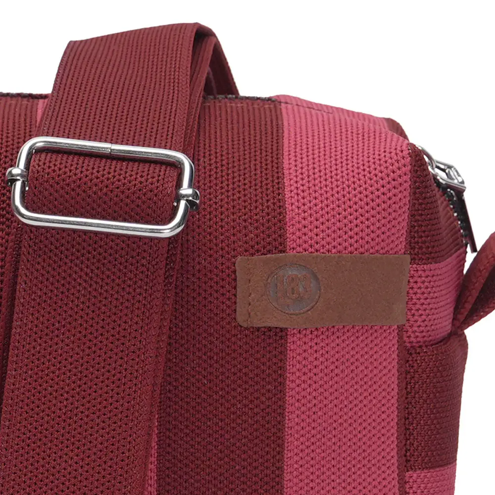 LOT83 Umhängetasche Megan 19, Streifen Bordeaux