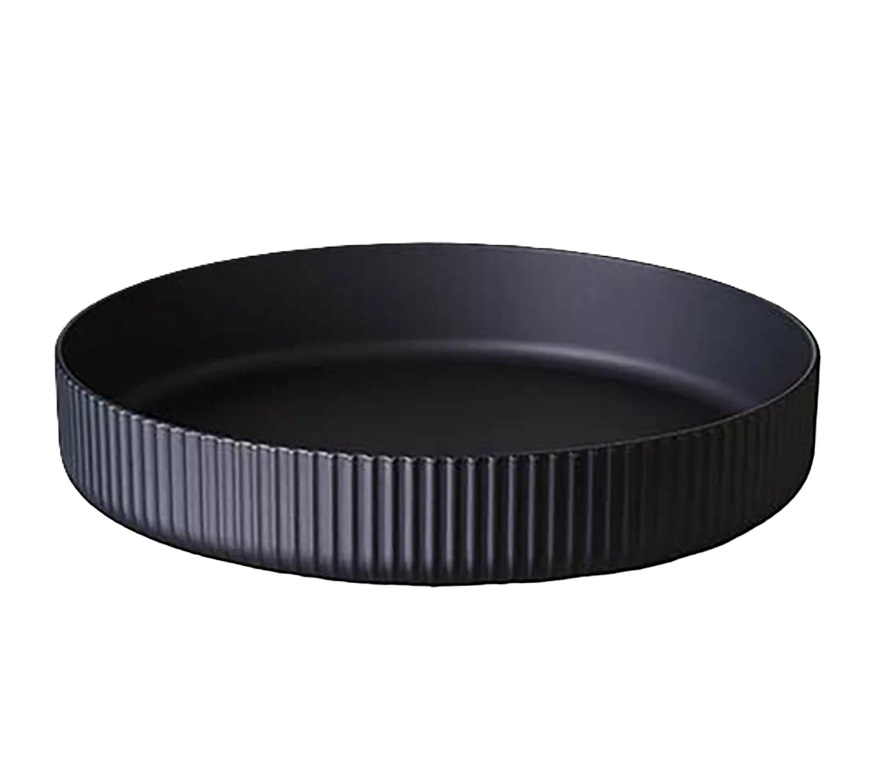  bioloco Nachhaltiger Kunststoff Tablett rund, bioloco plant deluxe serving platter - dark grey, D. 27 cm 