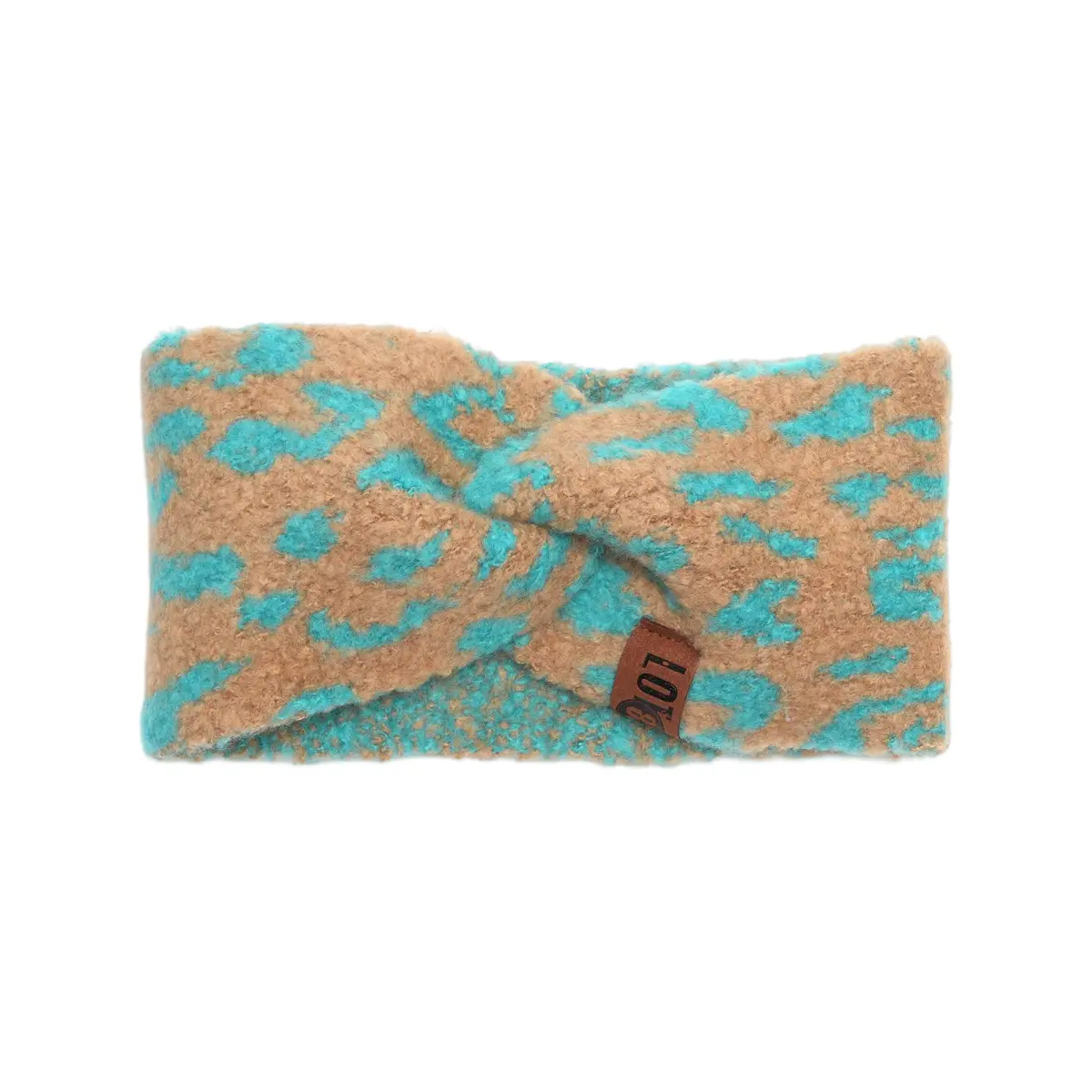 % LOT83 Stirnband Nr. 4, Stirnband Pip Leopard Türkis