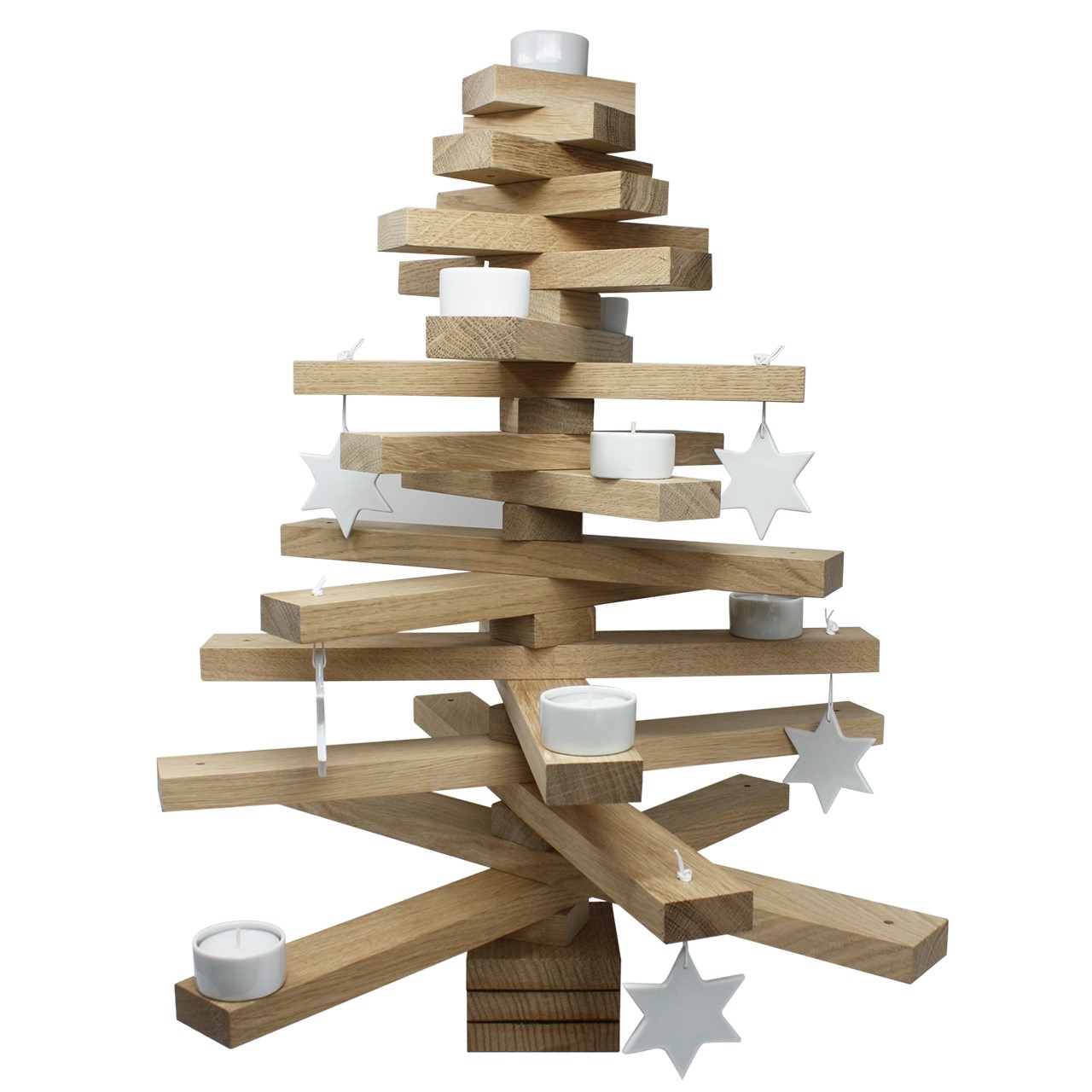 Raumgestalt bauMsatz, moderne Weihnachtsbaum aus Eiche, hell geölt , Höhe ca. 55 cm 