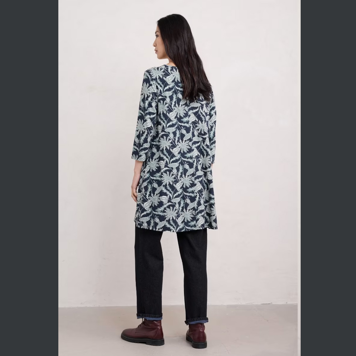 % SEASALT CORNWALL Tunika Killiow Tunic-Woodcut Thistle Maritime