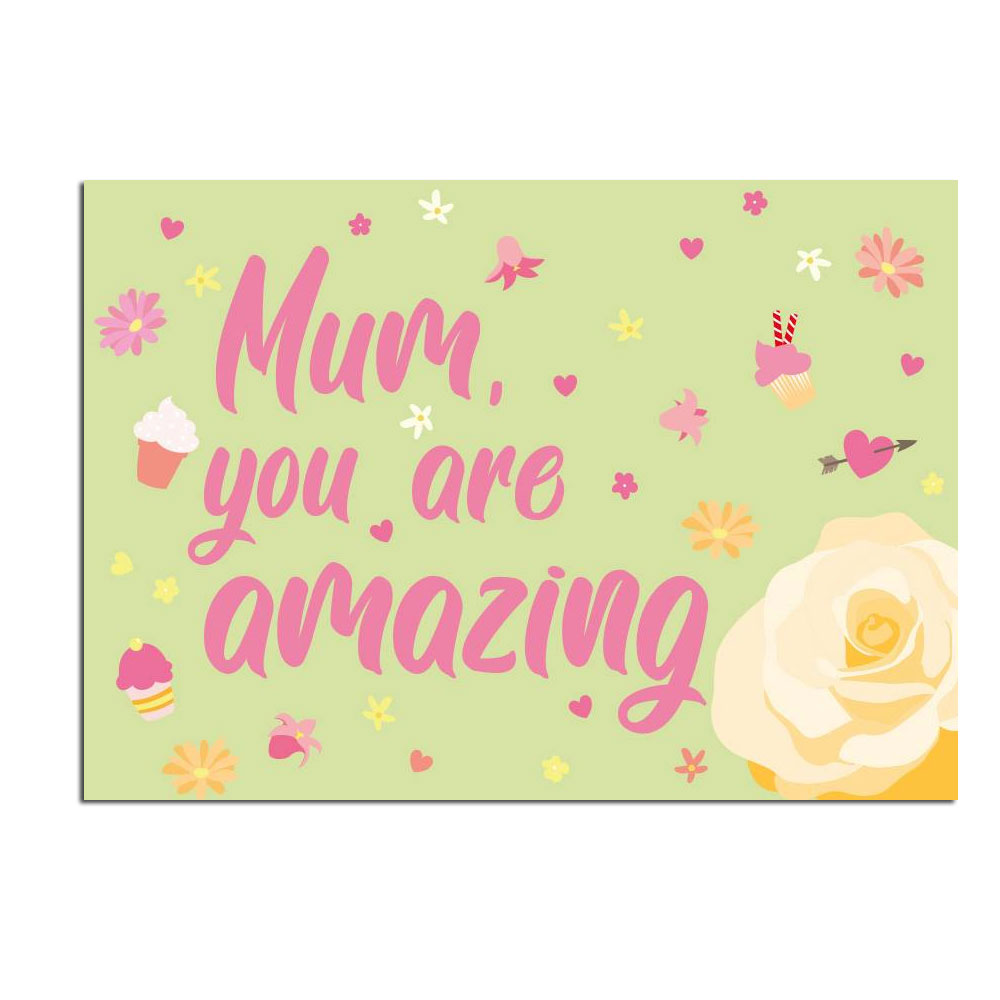 Postkarte "Mum, You are amazing ", Muttertag, crisscross