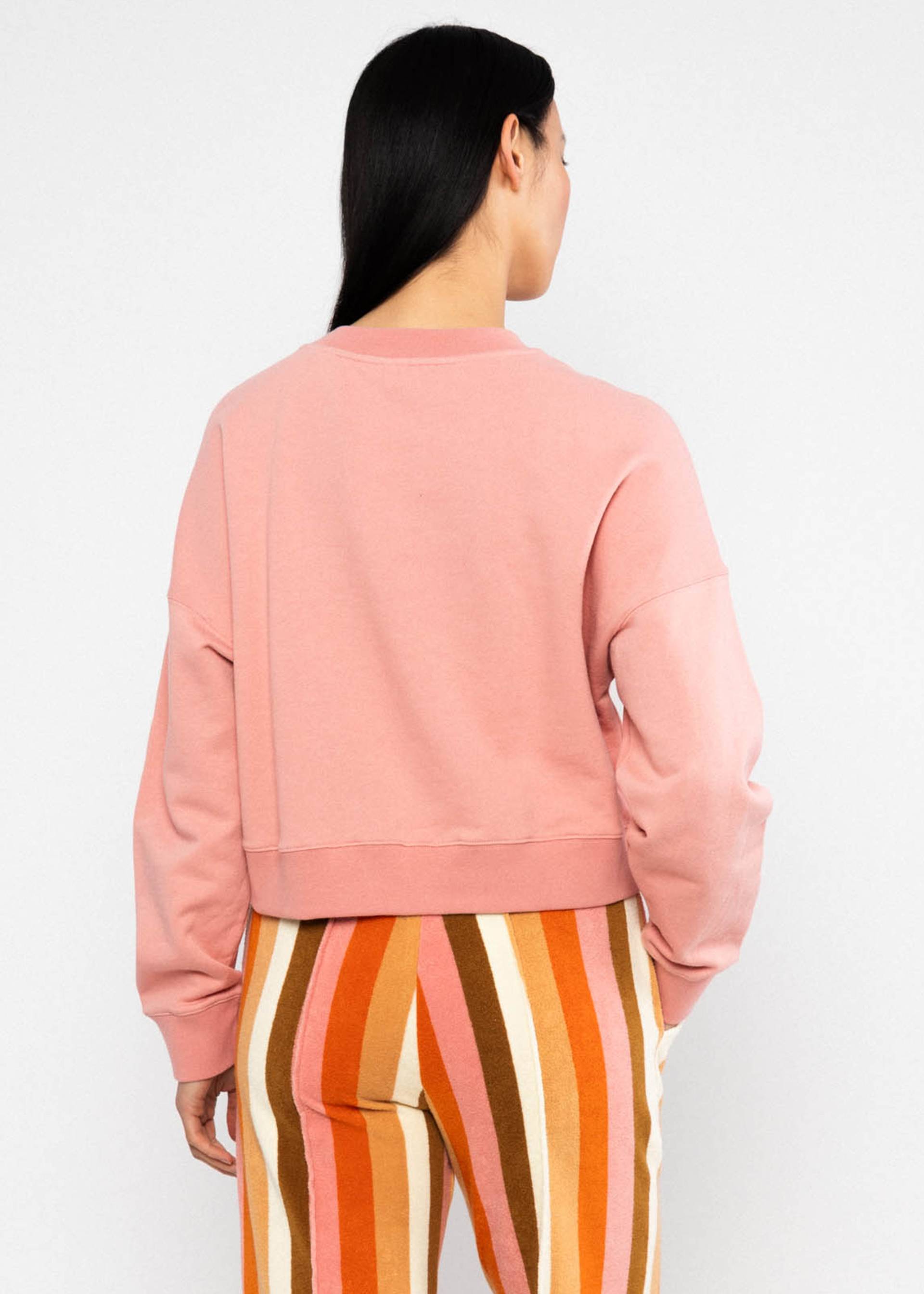 Blutsgeschwister Pullover Crew Core - happy beach palms pink