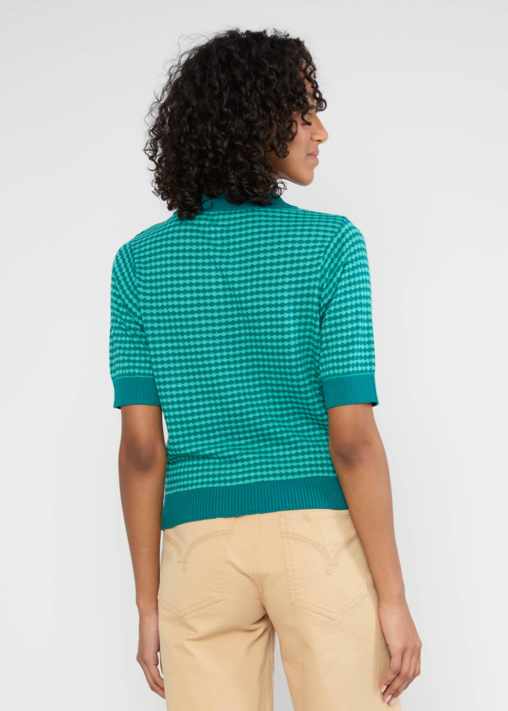 Blutsgeschwister Shirt Petite Poloette, Farbe: mixed dots blue petrol