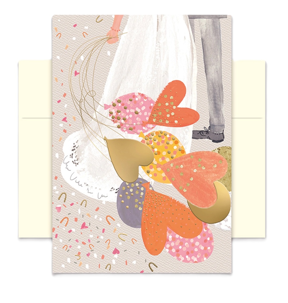 Doppelkarte mit Umschlag wedding couple, Hochzeit 