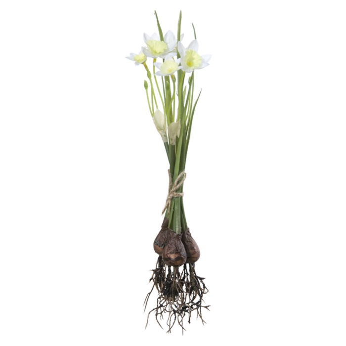 Narzissen klein im Bündel mit Zwiebel, L. ca. 25 cm weiß, Kunstblumen Narzissen klein im Bündel mit Zwiebel, L. ca. 25 cm weiß, Kunstblumen
