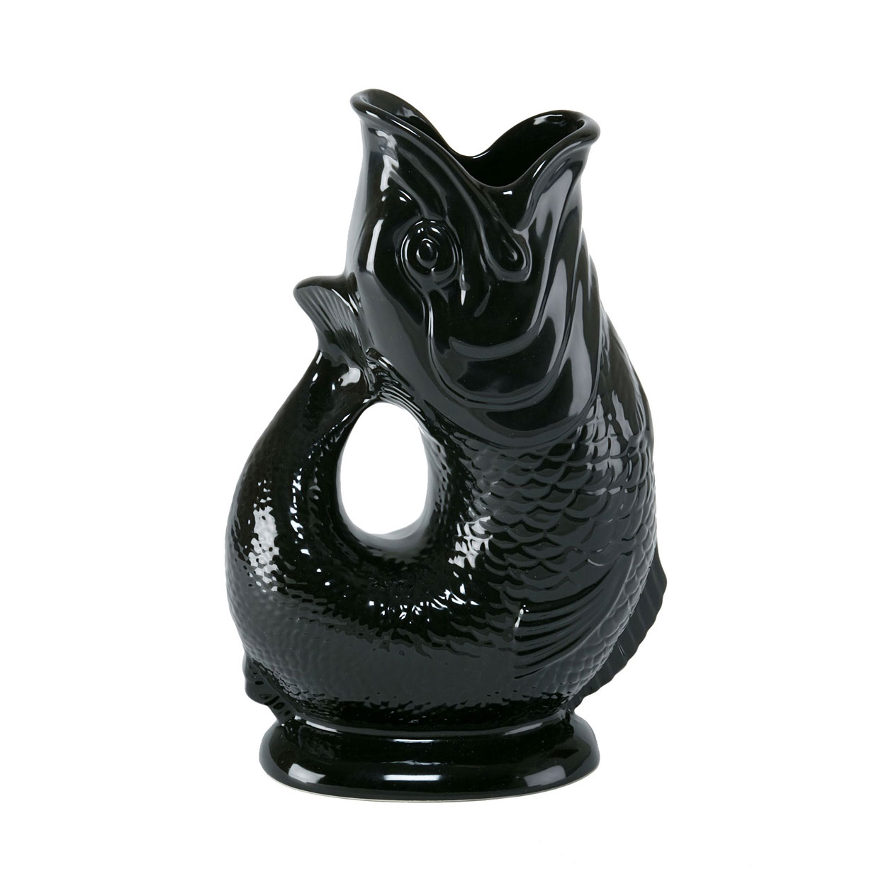 Gluckigluck  Fisch Karaffe/ Vase L schwarz ca. 0,7 L, Höhe ca. 22 cm