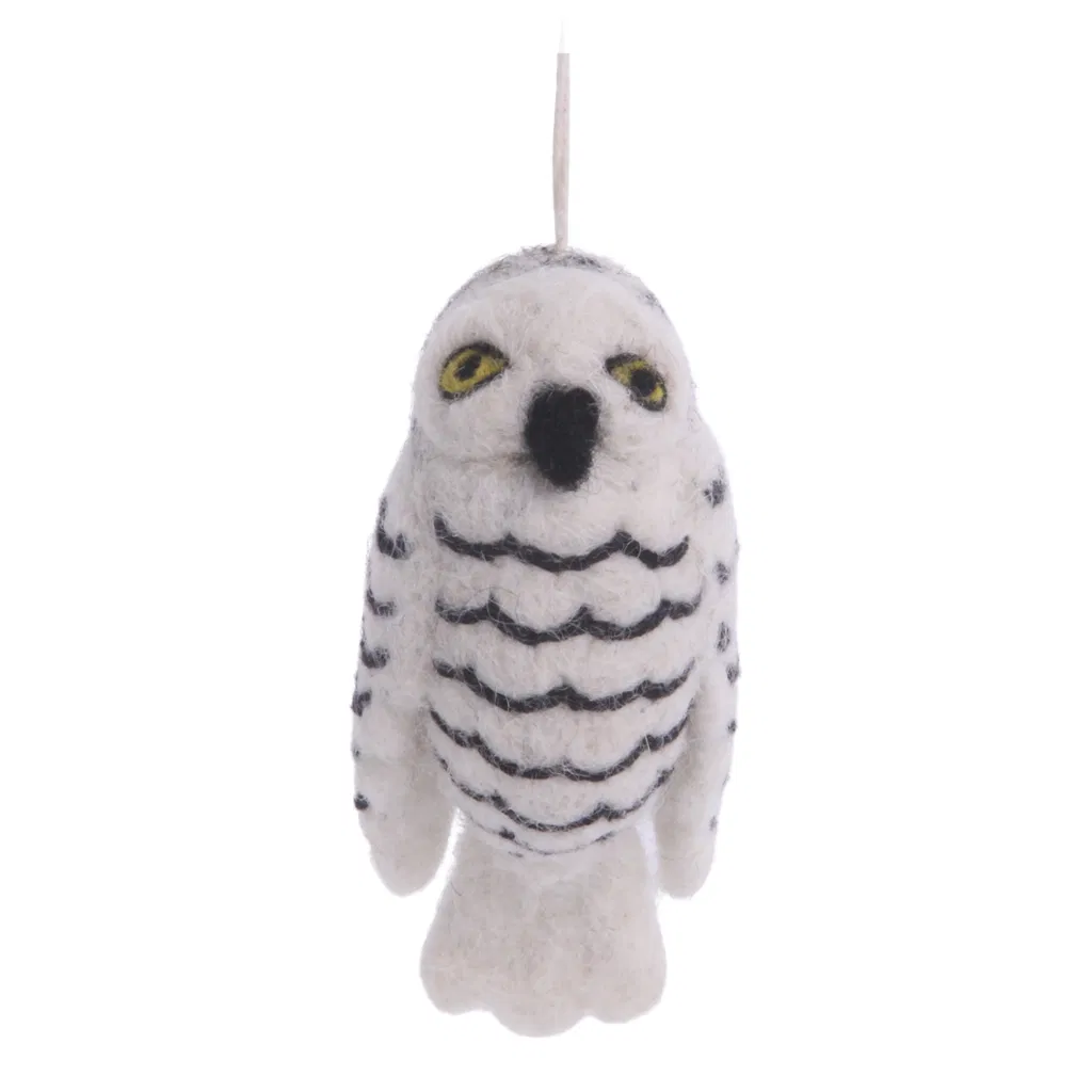 Gry & Sif Schnee Eule aus Filz, Snow Owl, ca. 9 cm
