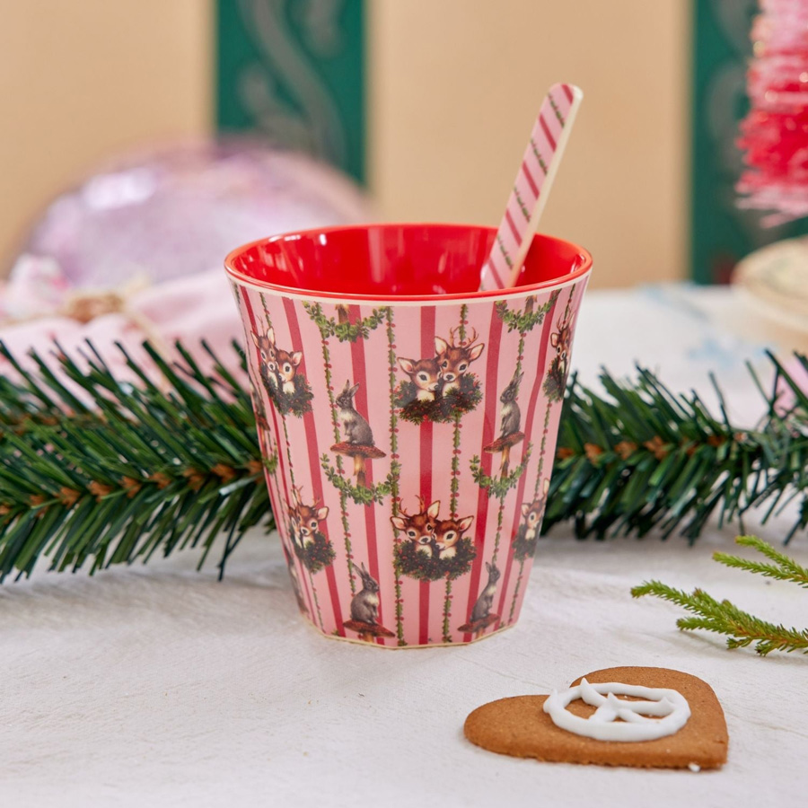 Rice Melamin XMAS Becher - Sweet Forest Print, 250 ml, Weihnachten  