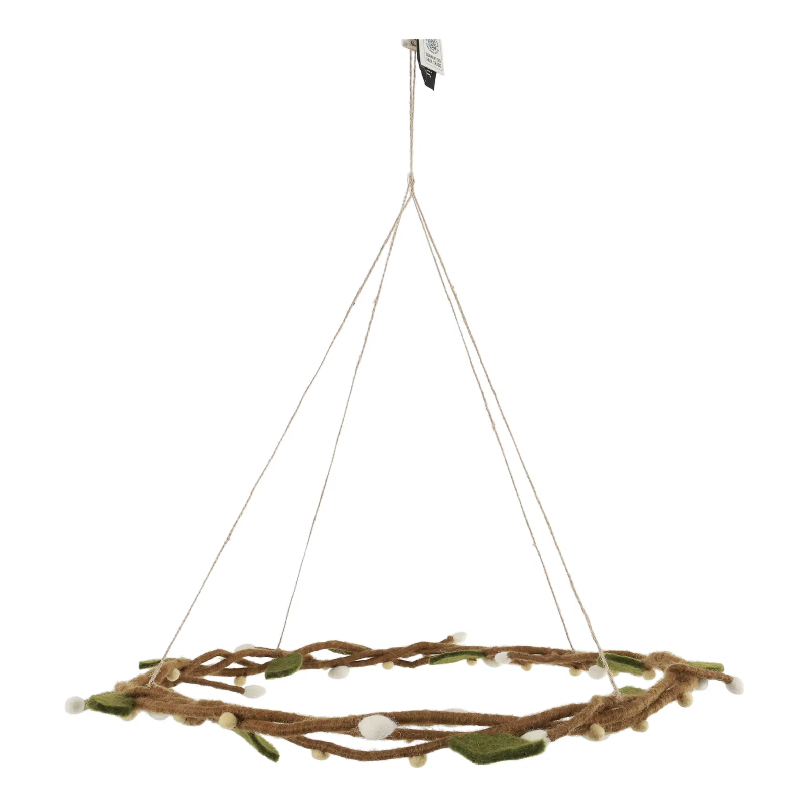 Gry & Sif Frühlingskranz Filz, ca.45 cm, Wreath w/Light Yellow Berries - Hanging Ø45 cm