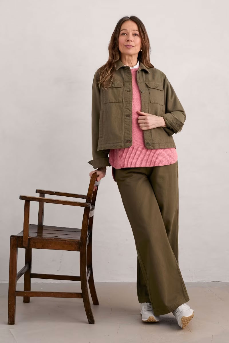 SEASALT CORNWALL Hose Milly Wide Leg Denim Trousers, Farbe: Dark Seagrass