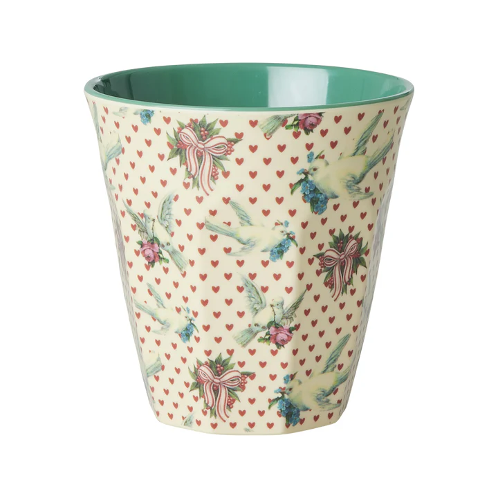 Rice Melamin XMAS Becher - Dove Print , 250 ml, Weihnachten 