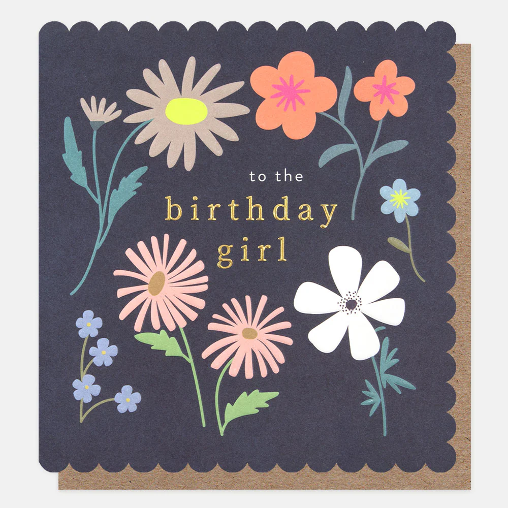 Caroline Gardner Doppelkarte Bright Florals Birthday Girl Card, Geburtstagskarte , BBL007