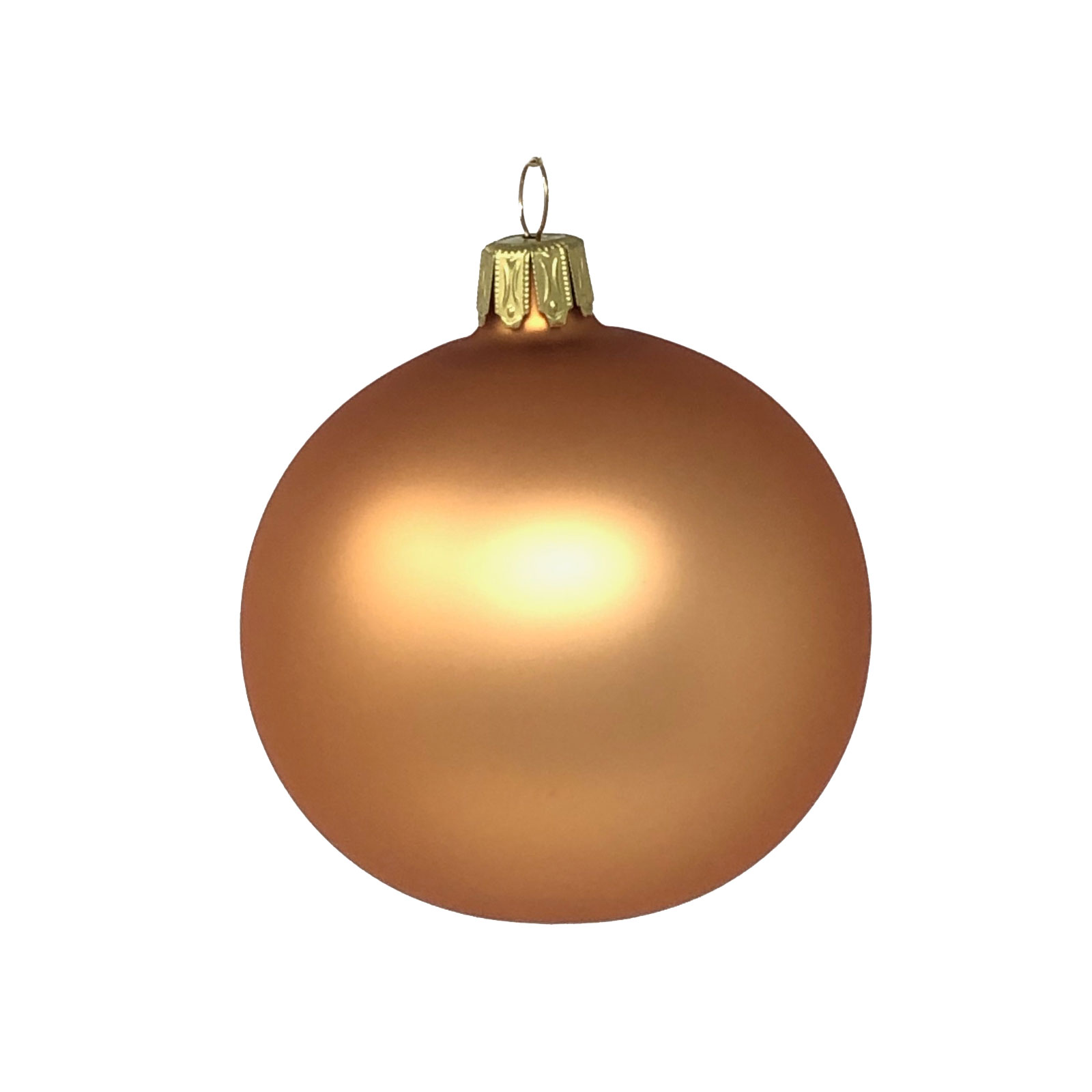 Christbaumkugel zimt matt, D. 8cm von der  Oberfränkische Glasmanufaktur