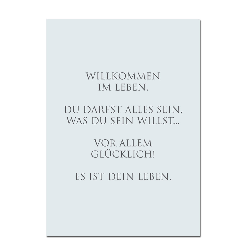 Wunderwort Postkarte "Willkommen im Leben…"