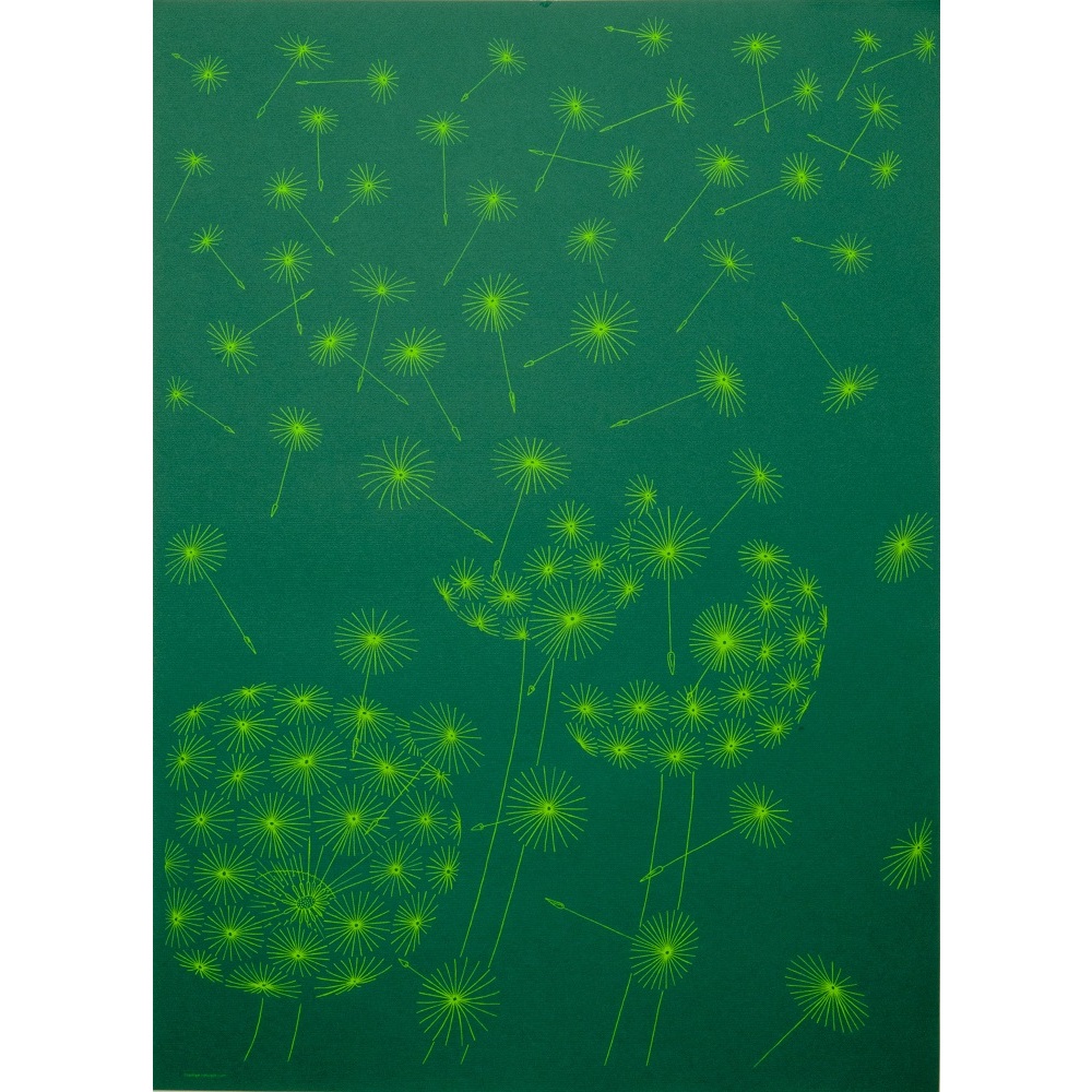 Geschenkpapier Pusteblume grün 50 x 70 cm, 1 Papierbogen, ca. 50 x 70  von Bethge 