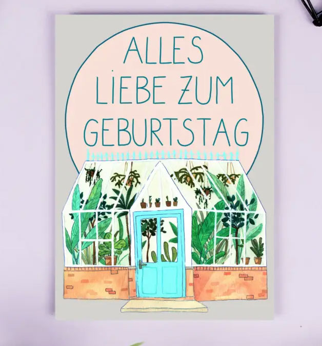 Postkarte Geburtstagskarte Gartenhaus von Wonder Of Today  