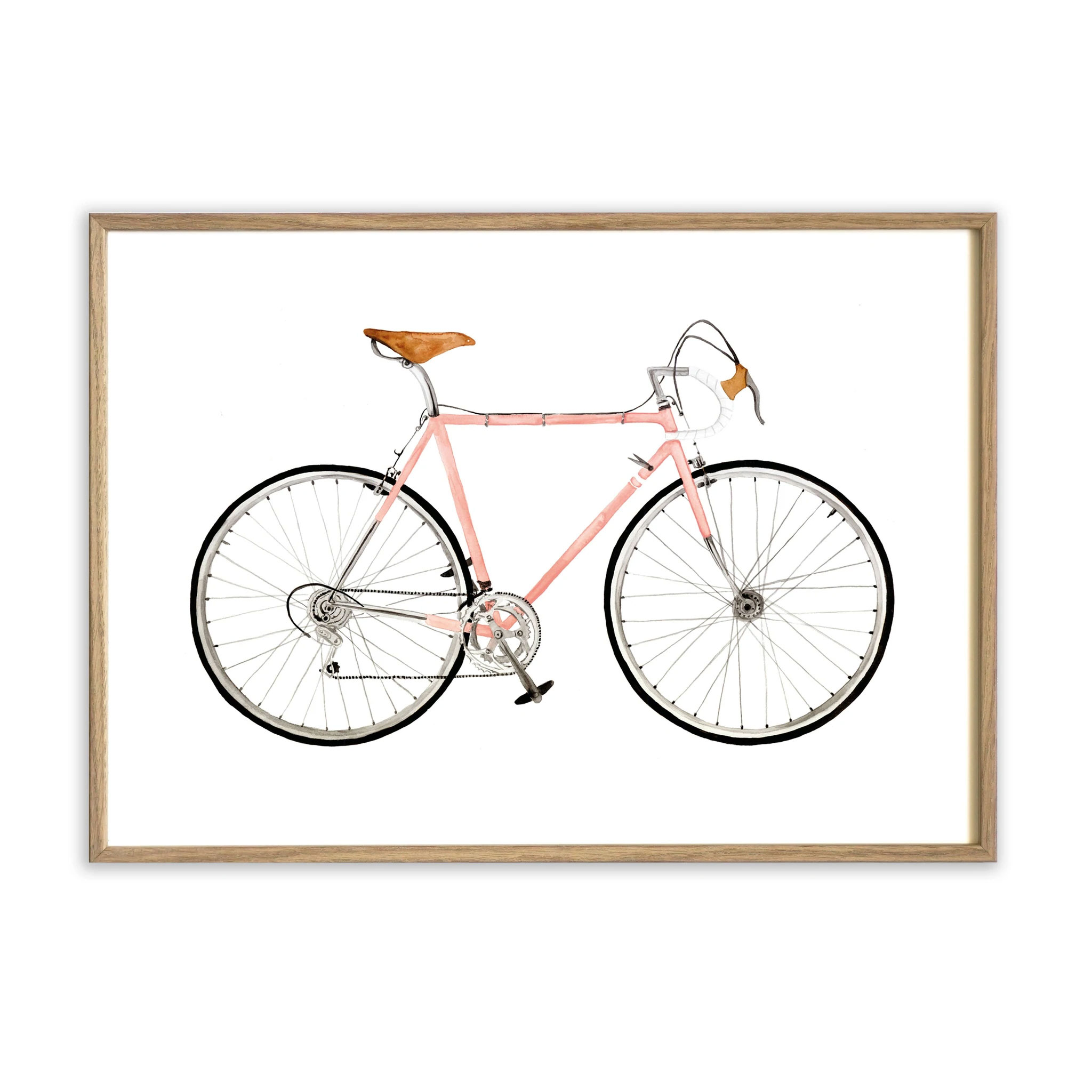 Leo La Douce Kunstdruck A3, Plakat Pink Racer, Fahrrad Rosa