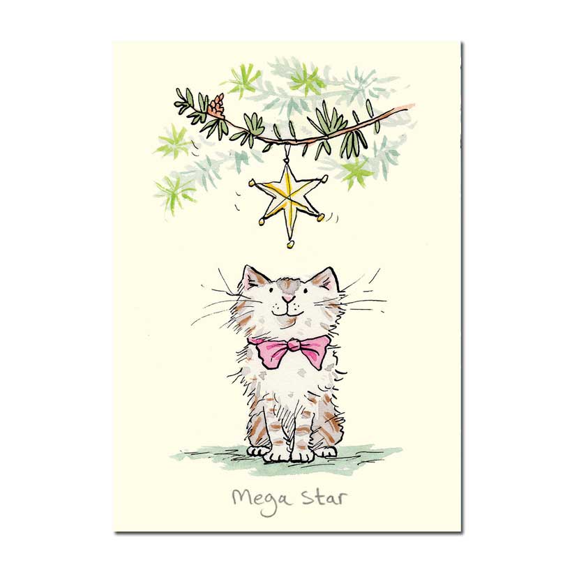Two Bad Mice  Doppelkarte Weihnachten "Mega Star" von Two Bad Mice , Katze