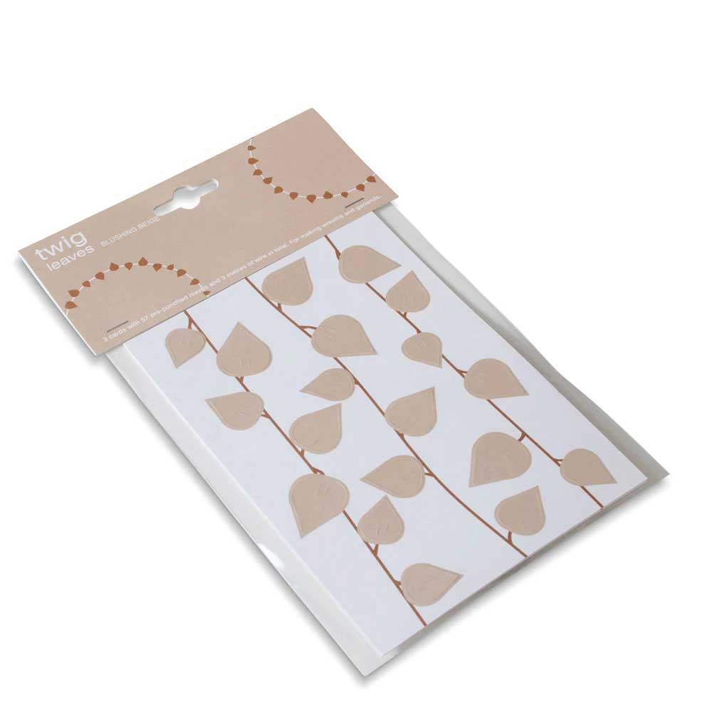 Jurianne Matter Twig Set Blätter , Blättergirlande - Bastel- und Dekoset, blushing beige