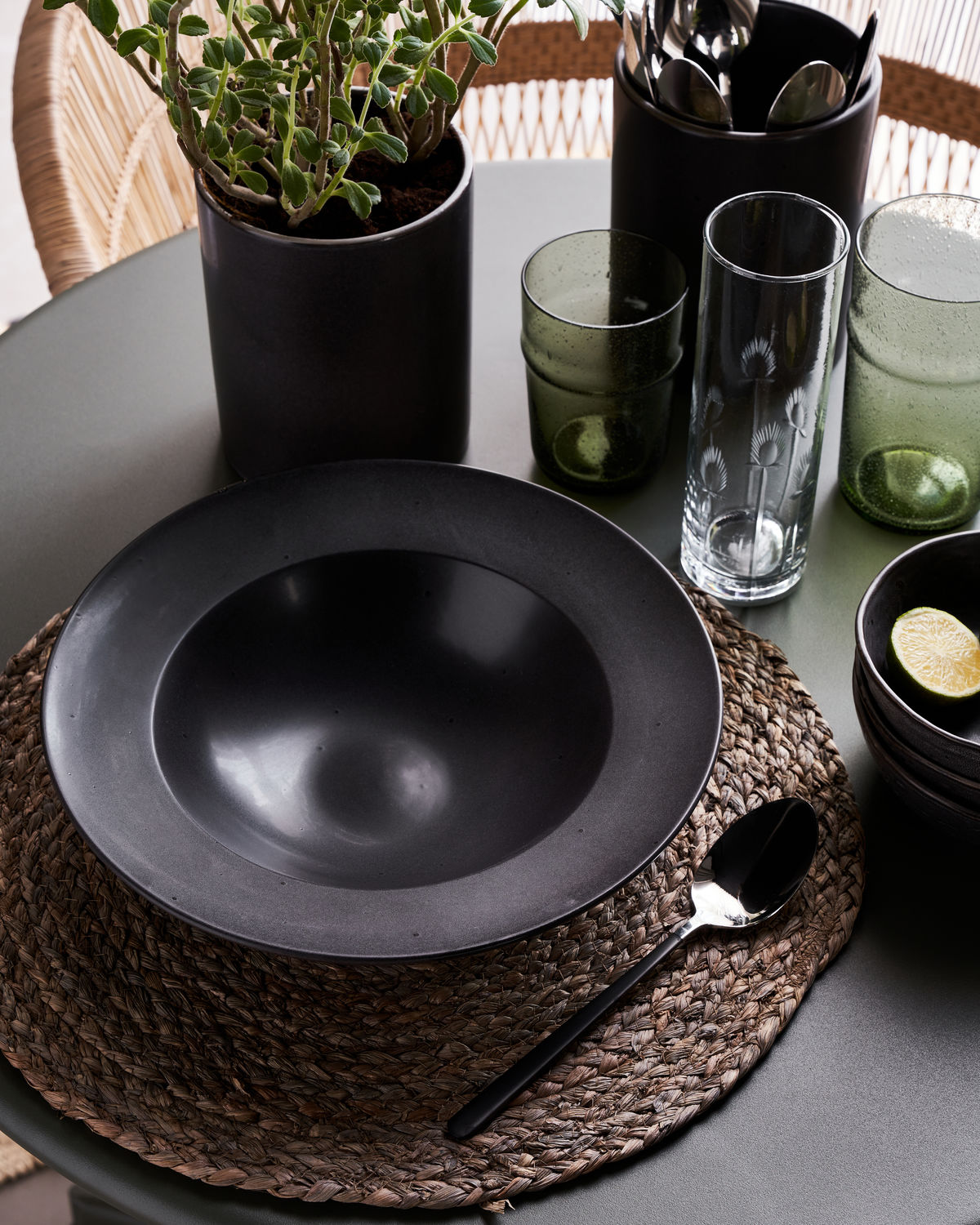 % House doctor RUSTIC Dunkelgrau Pastateller  von House Doctor , D. ca. 26 cm  