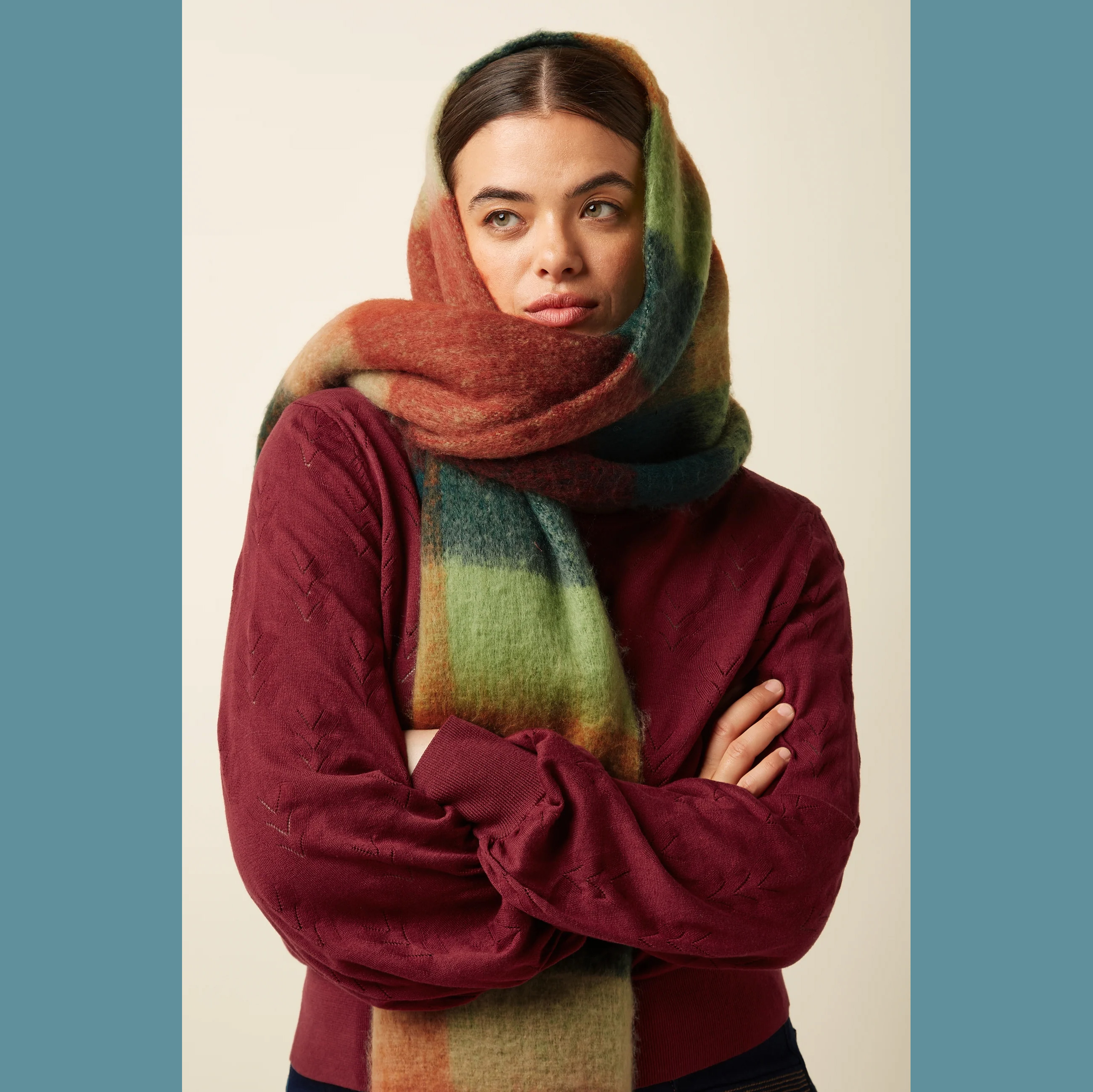 King Louie Schal Check Scarf Multi, Pine Green