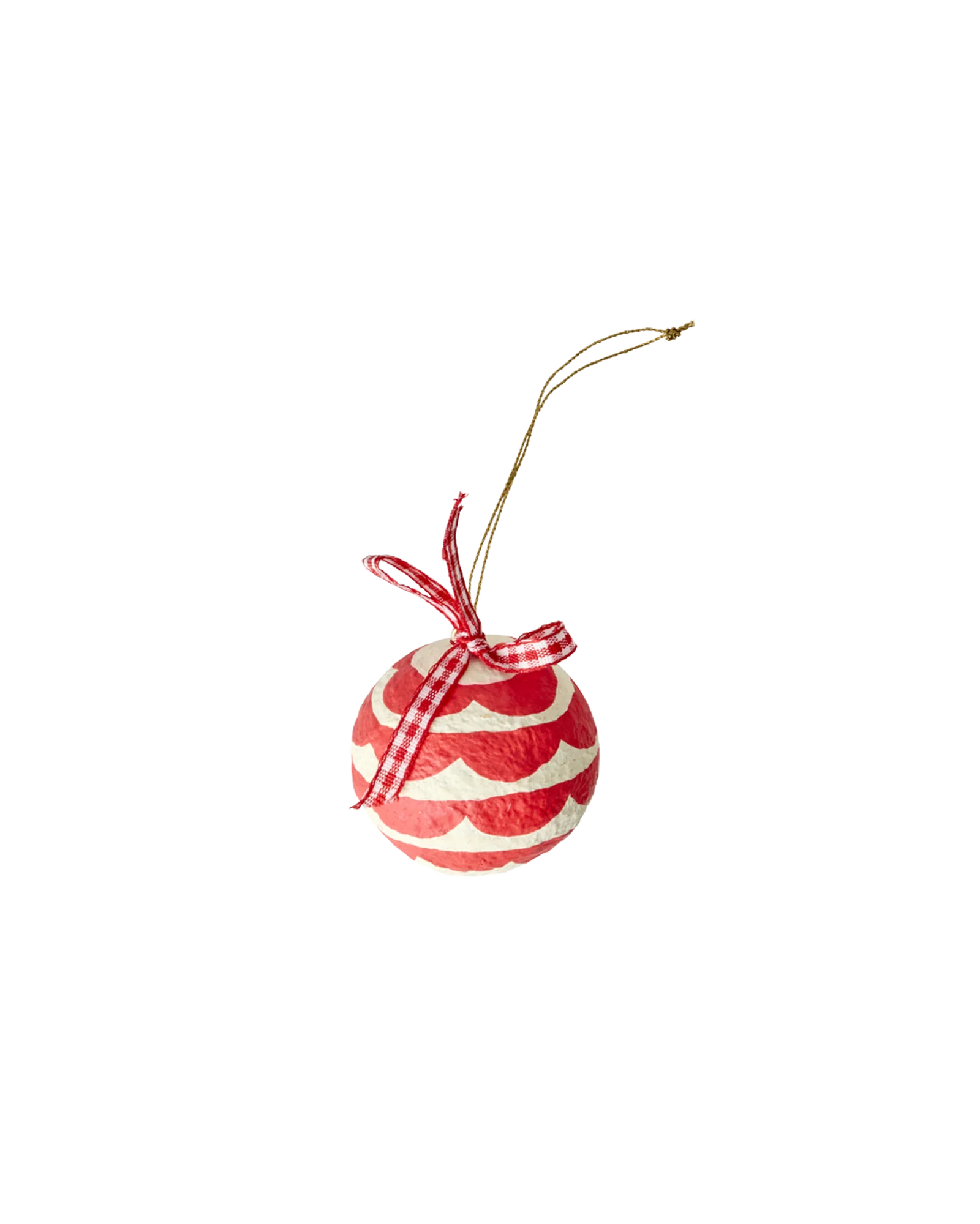 Rice XMAS Weihnachtskugel rot, Pappmaché, D. ca. 5 cm