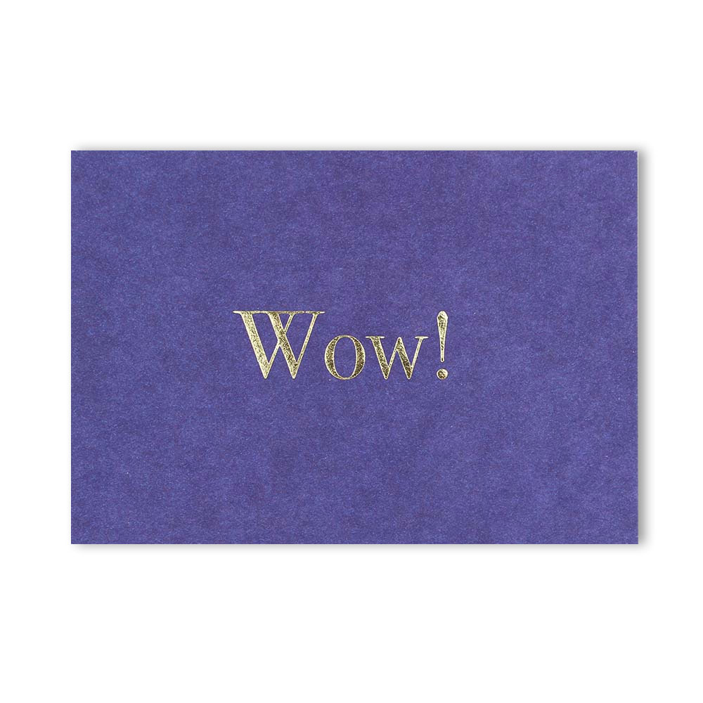 Postkarte blau mit Goldprägung „Wow!“ von Ava & Yves