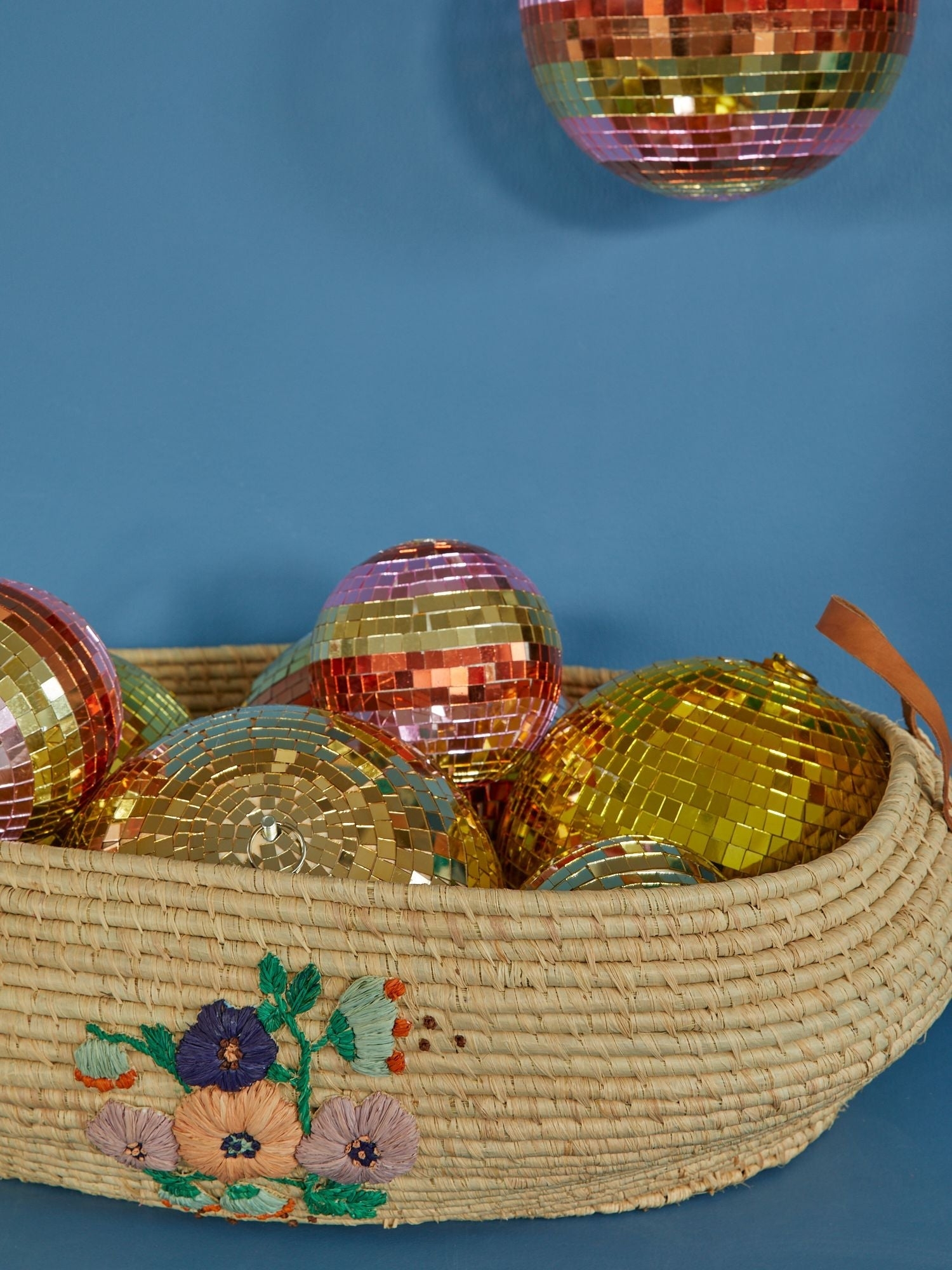 RICE Diskokugel Gold, D. ca. 25 cm, Large Disco Ball - gold