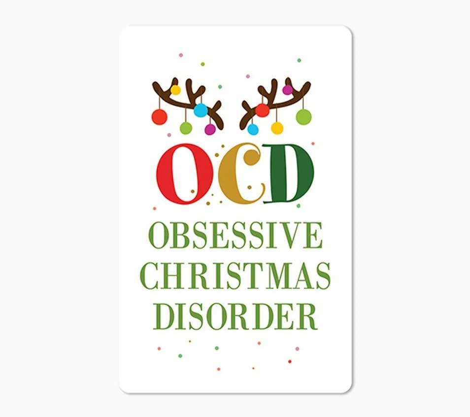 Lunacard Postkarte Weihnachten Obsessive Christmas Disorder
