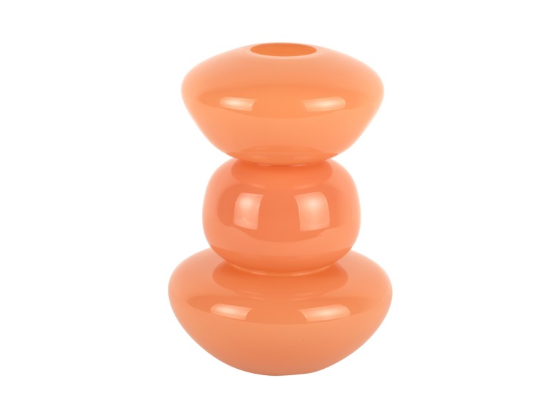 Vase Bubbles Glass Medium,  soft orange, Höhe ca. 25 cm, D. ca. 18 cm 