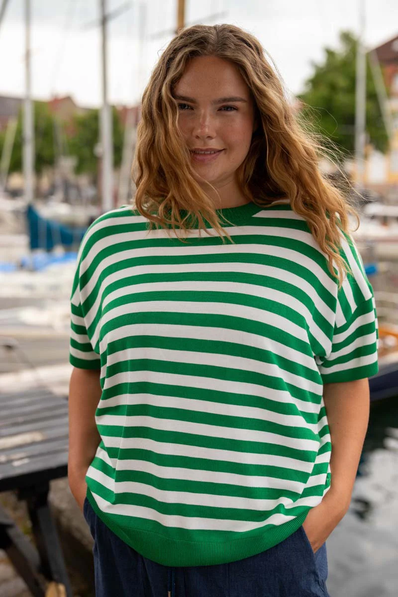 % Danefae Danesolbad Viskose-T-Shirt Grün/Kreide % Größe M/38