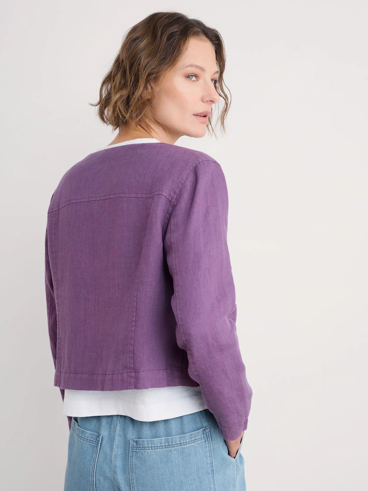 % SEASALT CORNWALL Leinenjacke Country Lane Linen Jacket, Farbe Light Damson