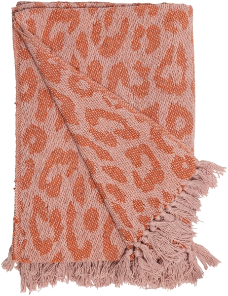 Decke, Leopard, rot/pink, ca. 130x170 cm