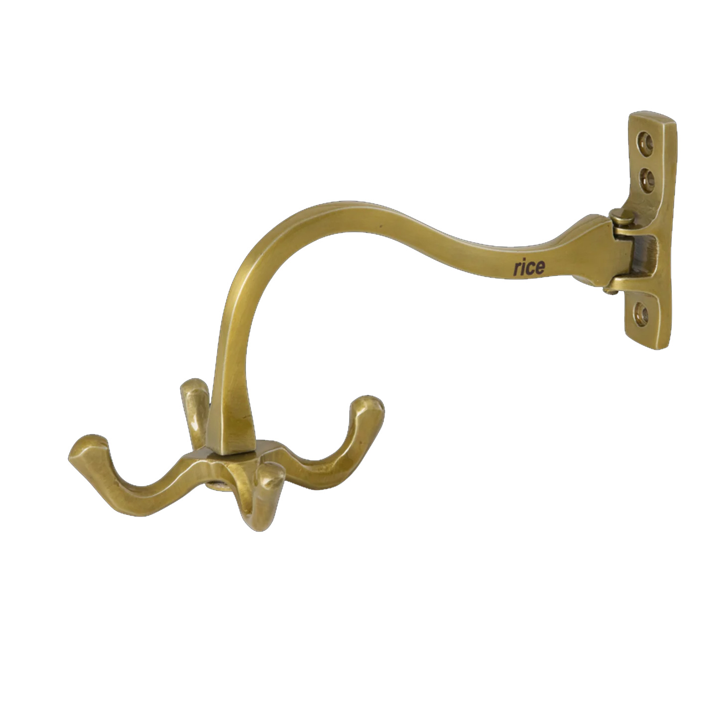 Metallhaken Messing von Rice, Metal Swirling Hook in Brass - 4 Hooks in 1