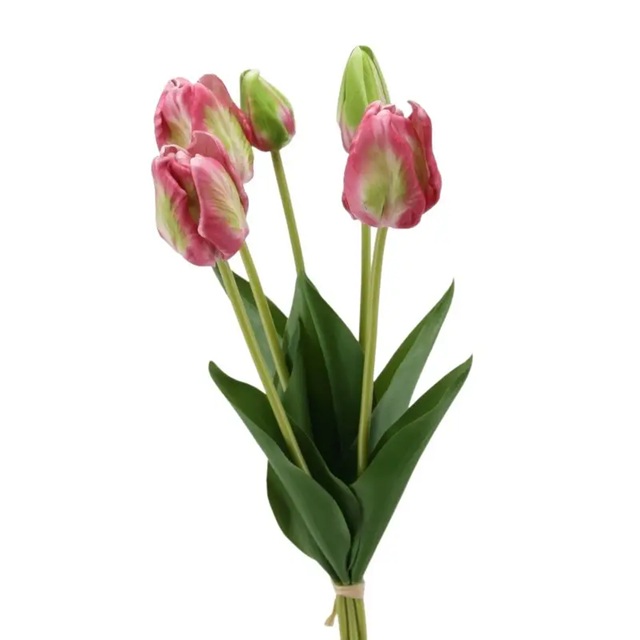 Papageientulpen im 5er Bund, MAUVE, ca. 48 cm, Tulpe, Kunstblumen