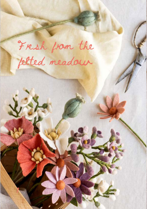 Gry & Sif  Filz Mohnblüte, Poppy Flower - White, Fair Trade , ca. 34 cm  