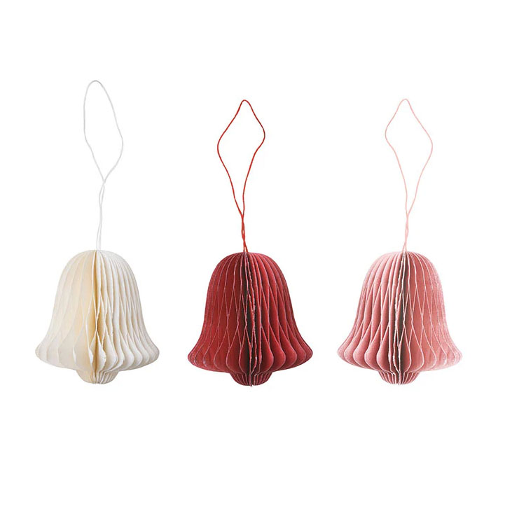 Bungalow Honeycomb Glocken 3er Set, ca. 7,5 cm von Bungalow, Papier