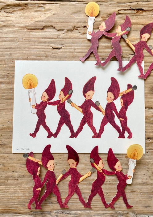 Tall Hat Tales Bastelset Nr. 3 " Fünf Elfenkinder" aus Papier von Tall Hat Tales aus Dänemark 