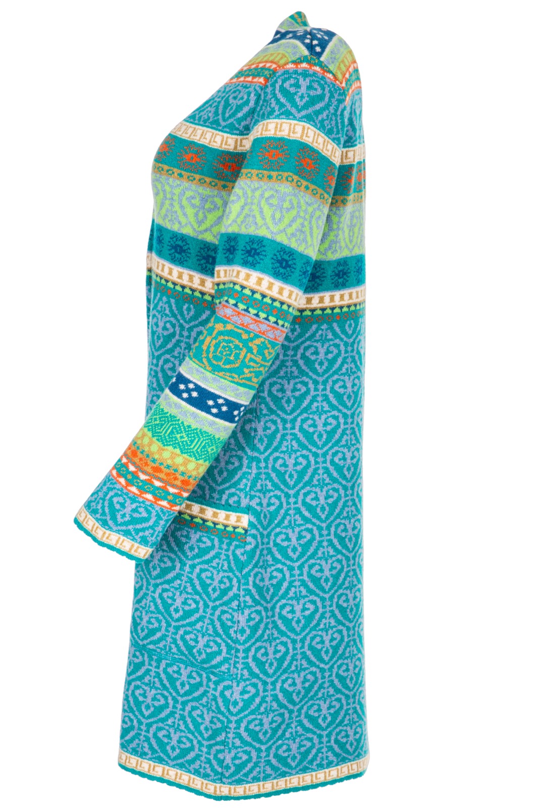 DUNQUE Jacquard-Kurzmantel "Nina" , Farbe ozean-bunt, Made in Germany 