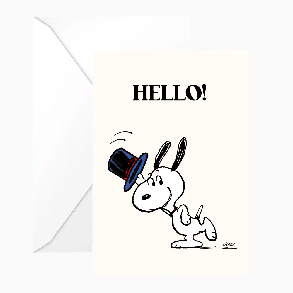 The Peanuts Doppelkarte Snoopy "HELLO!" + Umschlag + Aufkleber von The Peanuts  