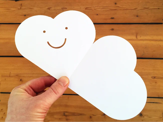 Klappkarte " Happy Heart" Herz mit Umschlag, ausgestanzt